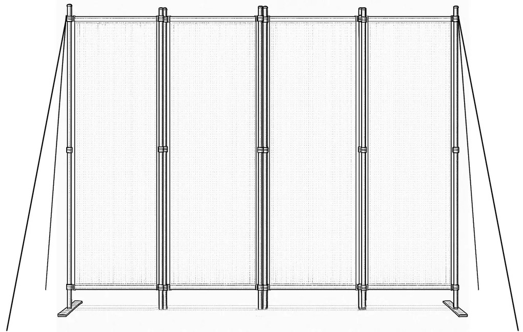 MultiGarden Skladací 4-panelový paraván, zástena 167x216 cm - sivá MultiGarden