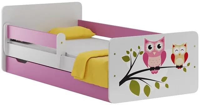 Detská posteľ so zásuvkou SOVY 140x70 cm