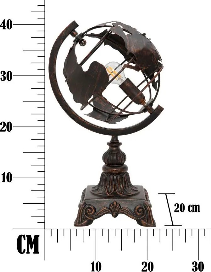 Čierna stolová lampa s kovovým tienidlom (výška 40 cm) World Industry – Mauro Ferretti