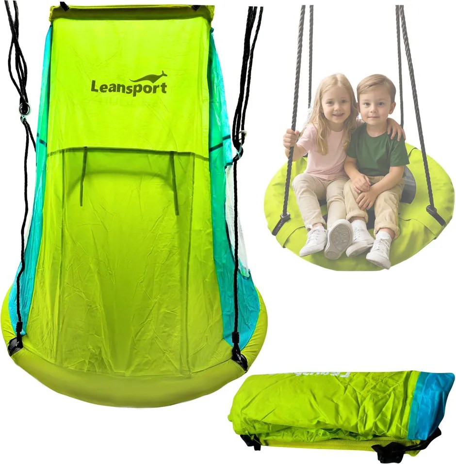 LEAN Sport Hojdací stan Čapie hniezdo zelený 110-120 cm