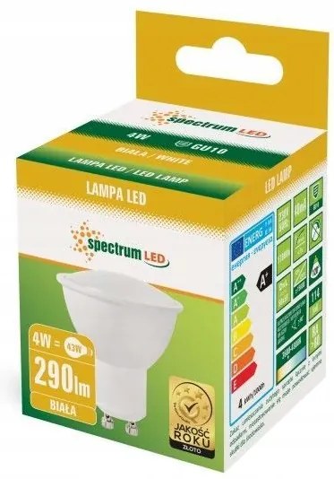 Toolight - LED studená žiarovka GU10 230V 4W 310lm 13261, OSW-01024