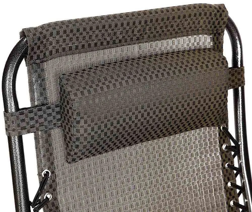 Záhradné ležadlo zero gravity s držiakom na pohár, 2 ks- hnedé