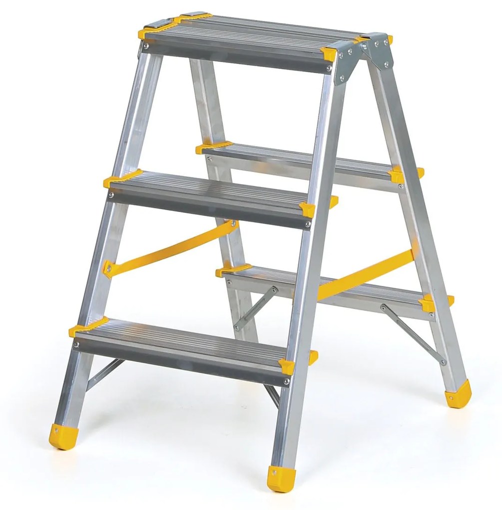 Obojstranné hliníkové schodíky ALVE EUROSTYL, 2x3 stupne, výška 0,61 m