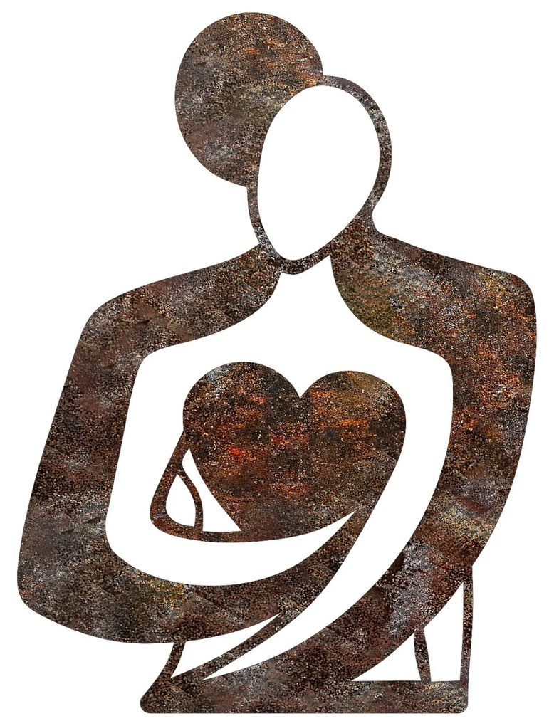 Nástěnná kovová dekorace Rusty Hug vícebarevná