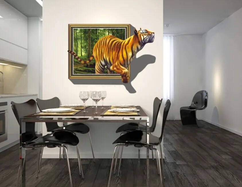 Veselá Stena Samolepka na stenu na stenu Tiger v obraze