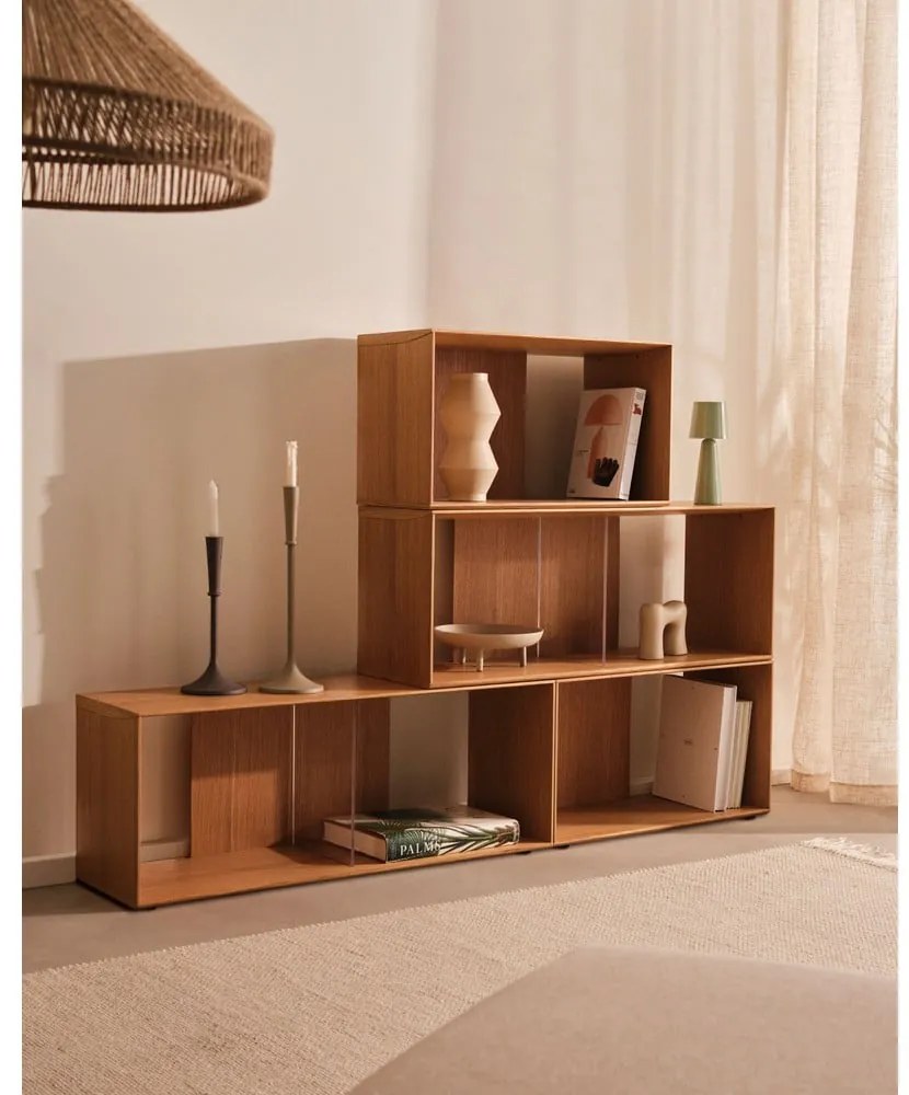 Modulárny policový systém v dekore duba v prírodnej farbe 2 ks 101x76 cm Litto – Kave Home