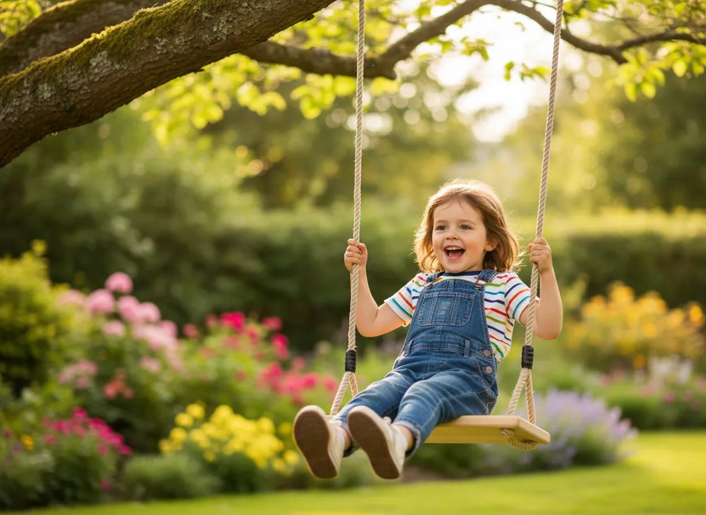 Garden Line DREVENÁ HOJDAČKA PRE DETI 45 x 19,5 x 1,6 CM