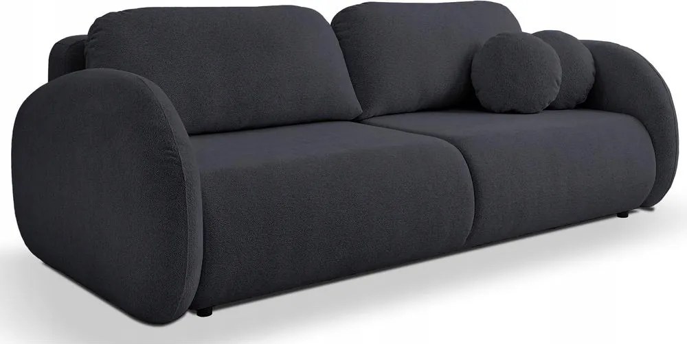 Pohovka trojsedačka Ovalia (tmavosivá čierna)