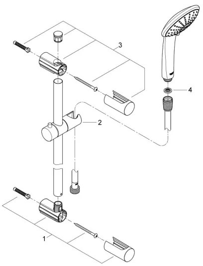 GROHE 27326000 - Sprchová súprava VITALIO JOY 600 mm, lesklý chróm