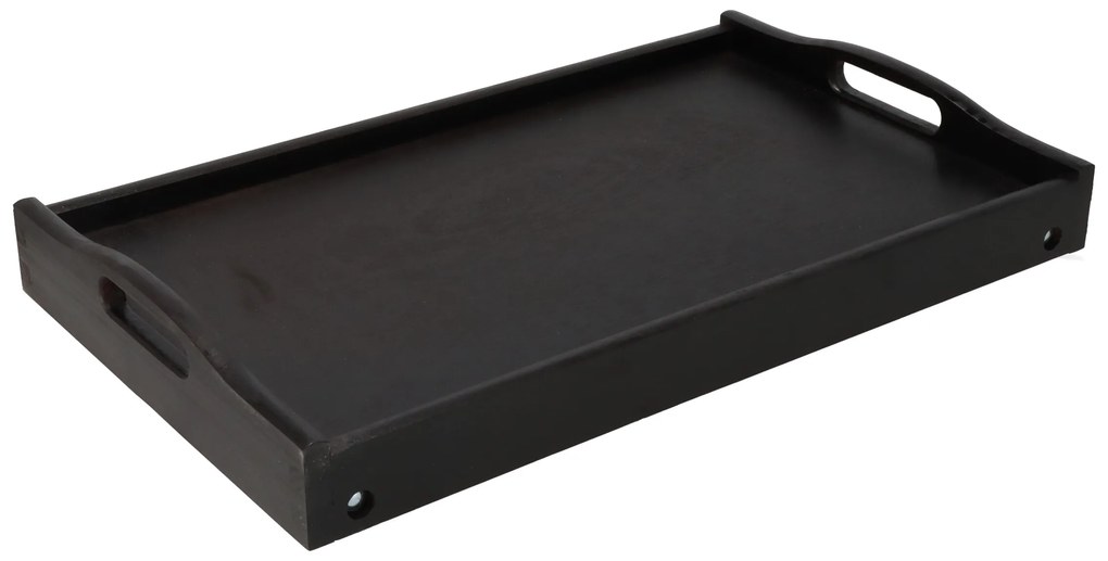 ČistéDrevo Drevený servírovací stolík do postele 50x30 cm tmavý