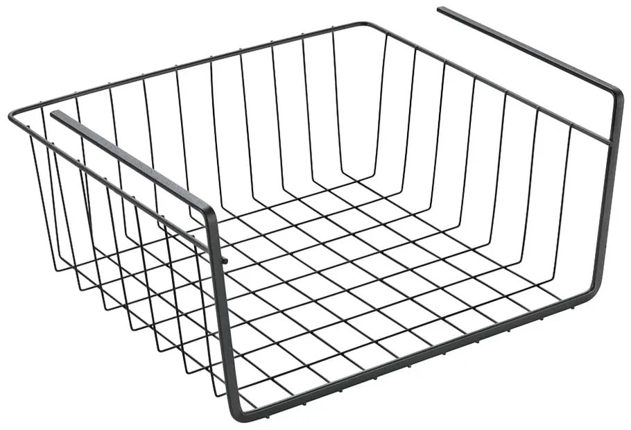 Čierny závesný kuchynský košík Metaltex, dĺžka 30 cm