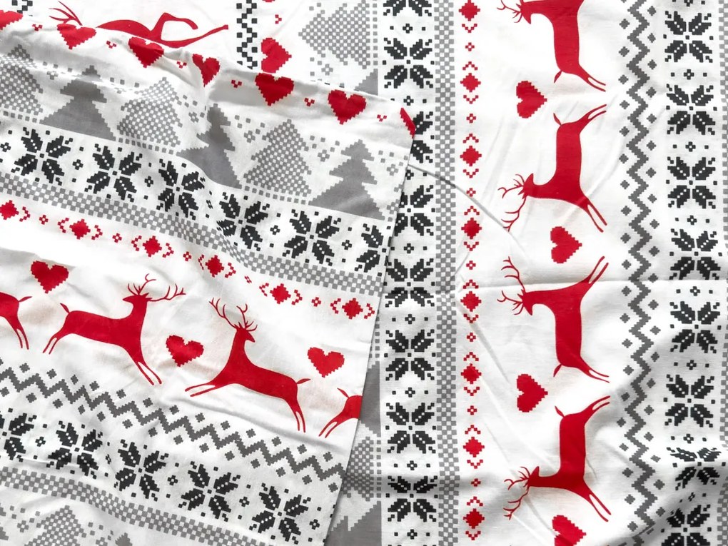 Flanelové obliečky DEER DREAMS biele Rozmer obliečky: 2 ks 70 x 90 cm | 200 x 220 cm