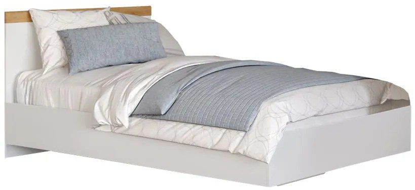 Jednolôžková posteľ 90 cm Valgo 90 (biela + dub wotan). Vlastná spoľahlivá doprava až k Vám domov. 1075514