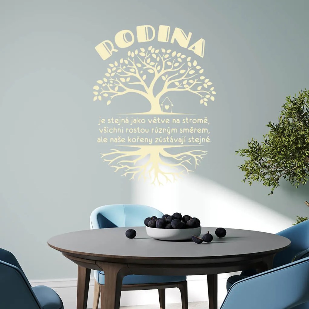 Veselá Stena Samolepka Rodina s koreňmi Farba: červená, Veľkosť: 80 x 60 cm