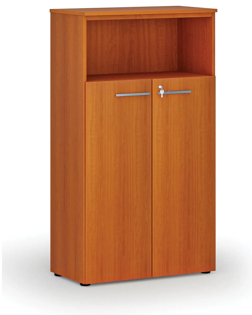 Kombinovaná kancelárska skriňa PRIMO WOOD, dvere na 3 poschodia, 800 x 420 x 1434 mm, čerešňa