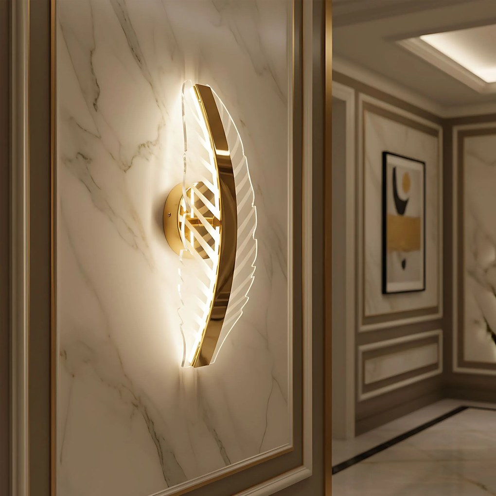 Toolight Toolight, LED nástenné svietidlo, 8W, 4000K, 1000lm, G140-W, zlatá, OSW-02609