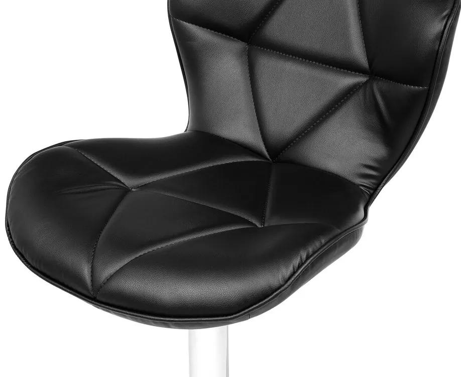 Sada 2 barových otočných stoličiek z umelej kože čierna VALETTA Beliani