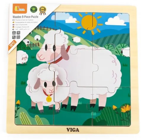 Puzzle na podstavci Viga 44622 9 dielikov - ovečka