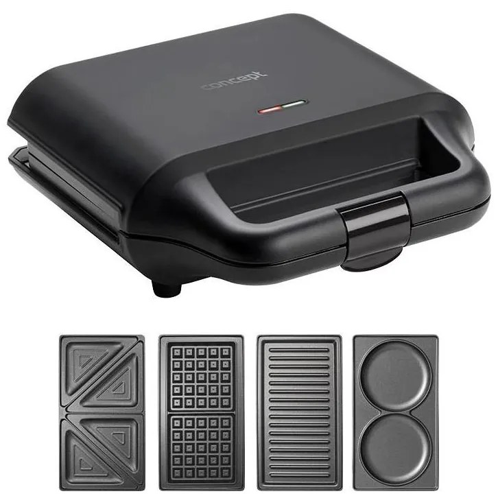 Concept SV3055 - Toustovač 4v1 700W/230V čierna