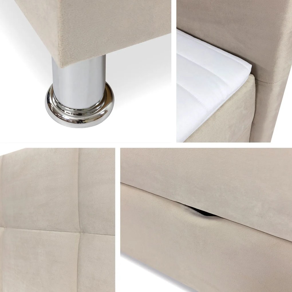 Moderná box spring posteľ Angela 180x200, sivá