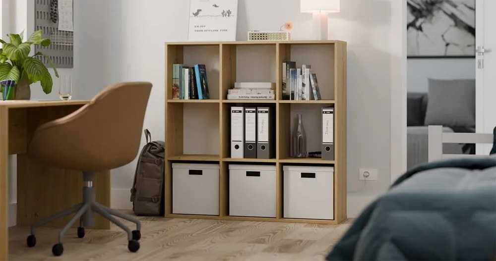 Regál MALAX 3x3 110 cm dub remeselný