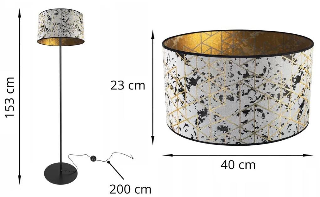 Stojacia lampa Werona, 1x textilné tienidlo so vzorom (výber zo 6 farieb), (výber z 3 farieb konštrukcie)