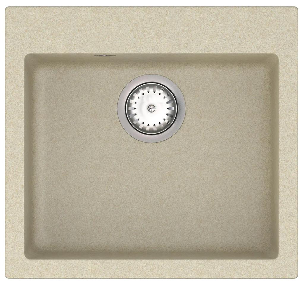 Granitový kuchynský drez so sifónom Odi ONB 01-49 48x45 cm - béžová