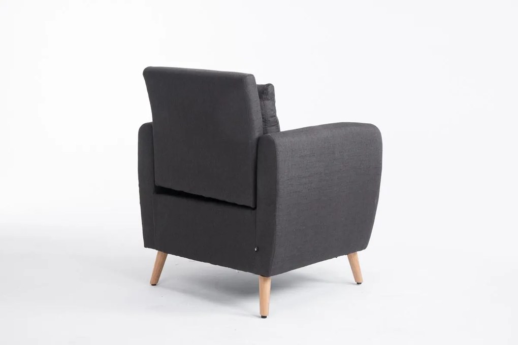 Design-Shop Kreslo Tilg látka - Tmavo sivá