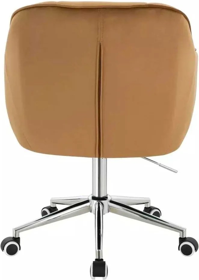 LuxuryForm DESIGN Stolička AVOLA VELUR na striebornej podstave s kolieskami - medová