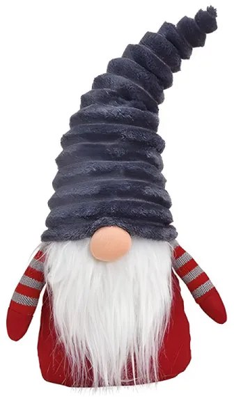 Vianočný trpaslík so sivou tvarovateľnou čiapkou 41 cm