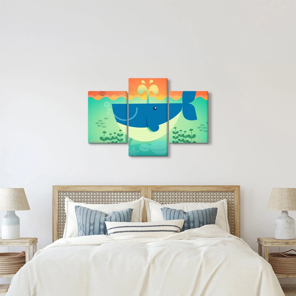 Obraz - Veselá veľryba (90x60 cm)