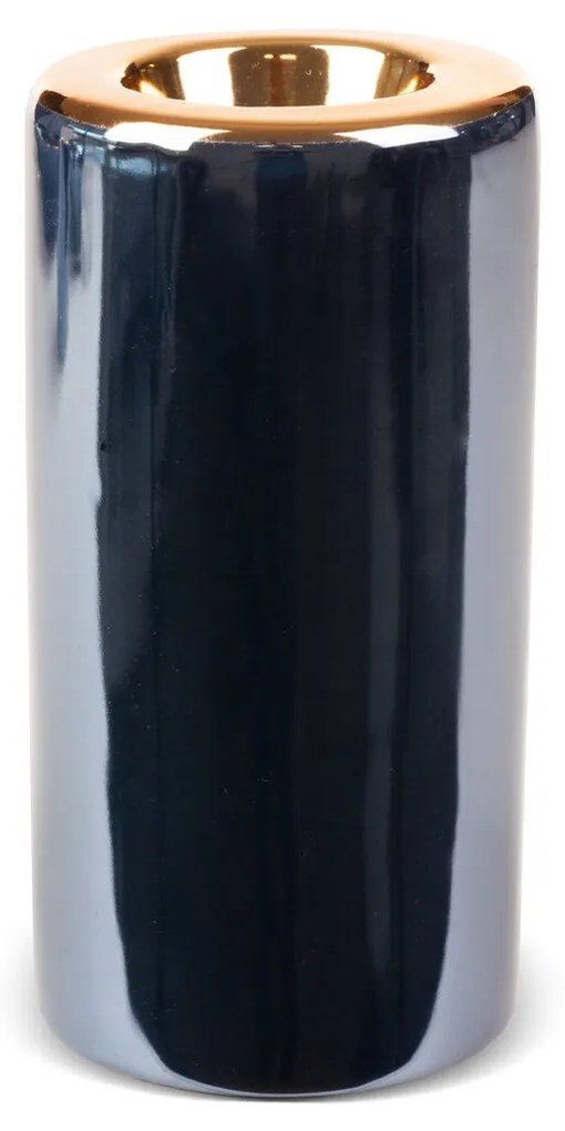 KERAMICKÝ SVIETNIK AMORA 7X15 CM TMAVOMODRÁ