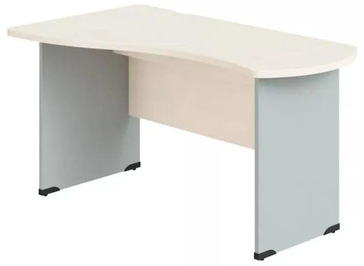 Kancelársky stôl BERN - drewniane nogi, lewe, dĺžka 1600 mm, breza