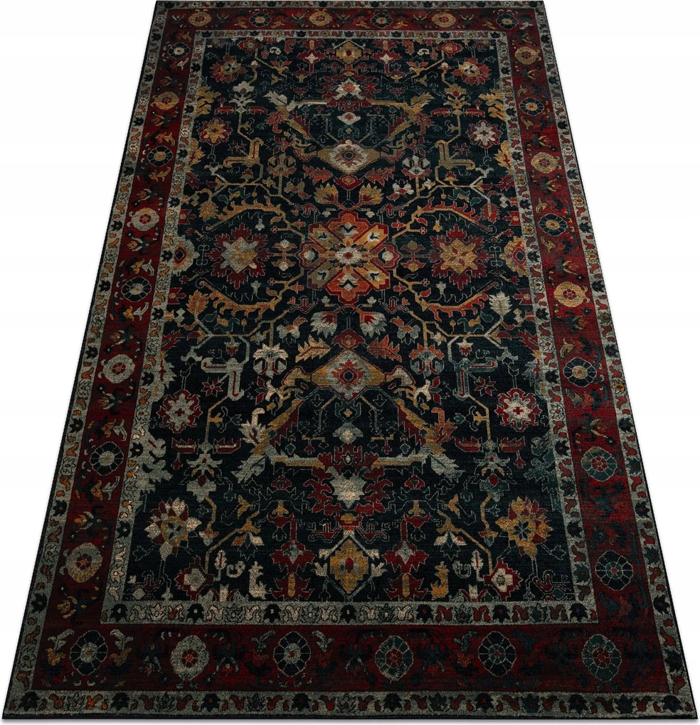 Koberec Do Obývačky vlna Polonia Verano Ornament rámik granátový 235x350 cm