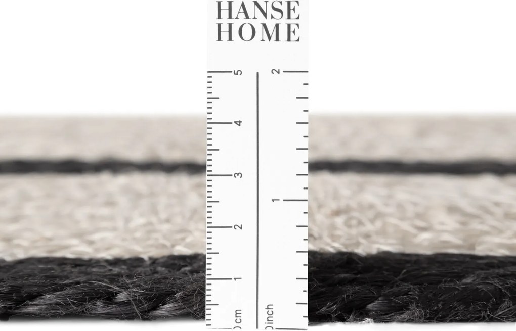 Hanse Home, Kusový koberec Jute Braided 106331 Natural Black kruh, 200x200 (priemer) kruh, čiernobiela, chodba / predsieň