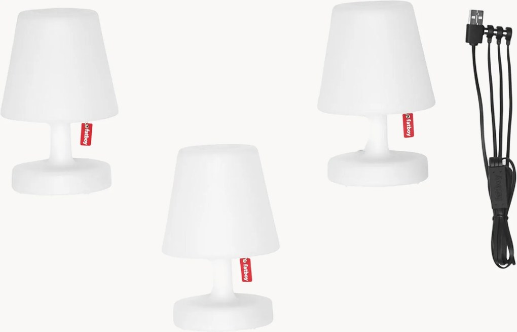 Stmievateľné prenosné exteriérové stolové lampy Edison the Mini, 3 ks