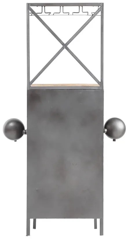 furniture-nabytek.cz - Masivní barový jídelní stůl z kovu a dřeva, lakovaný, šedý – 90×38×155 cm