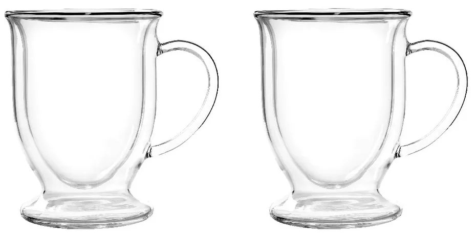 Dvojstenné/na latte sklenené hrnčeky v súprave 2 ks 250 ml Amo – Vialli Design