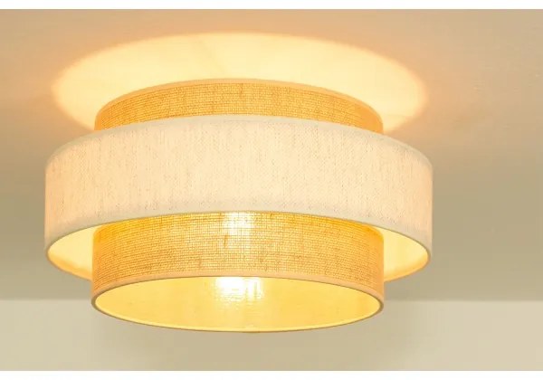 Stropné svietidlo BOHO 1xE27/60W/230V pr. 40 cm krémová/juta