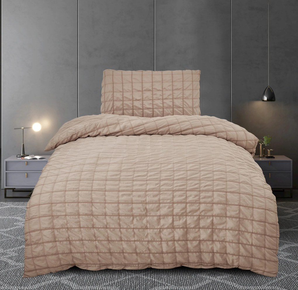 Krepové obliečky polycotton Neapol hnedé 200x140cm+90x70cm TiaHome
