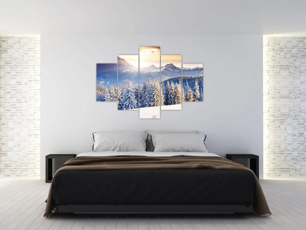 Obraz - Horská krajina v zime (150x105 cm)