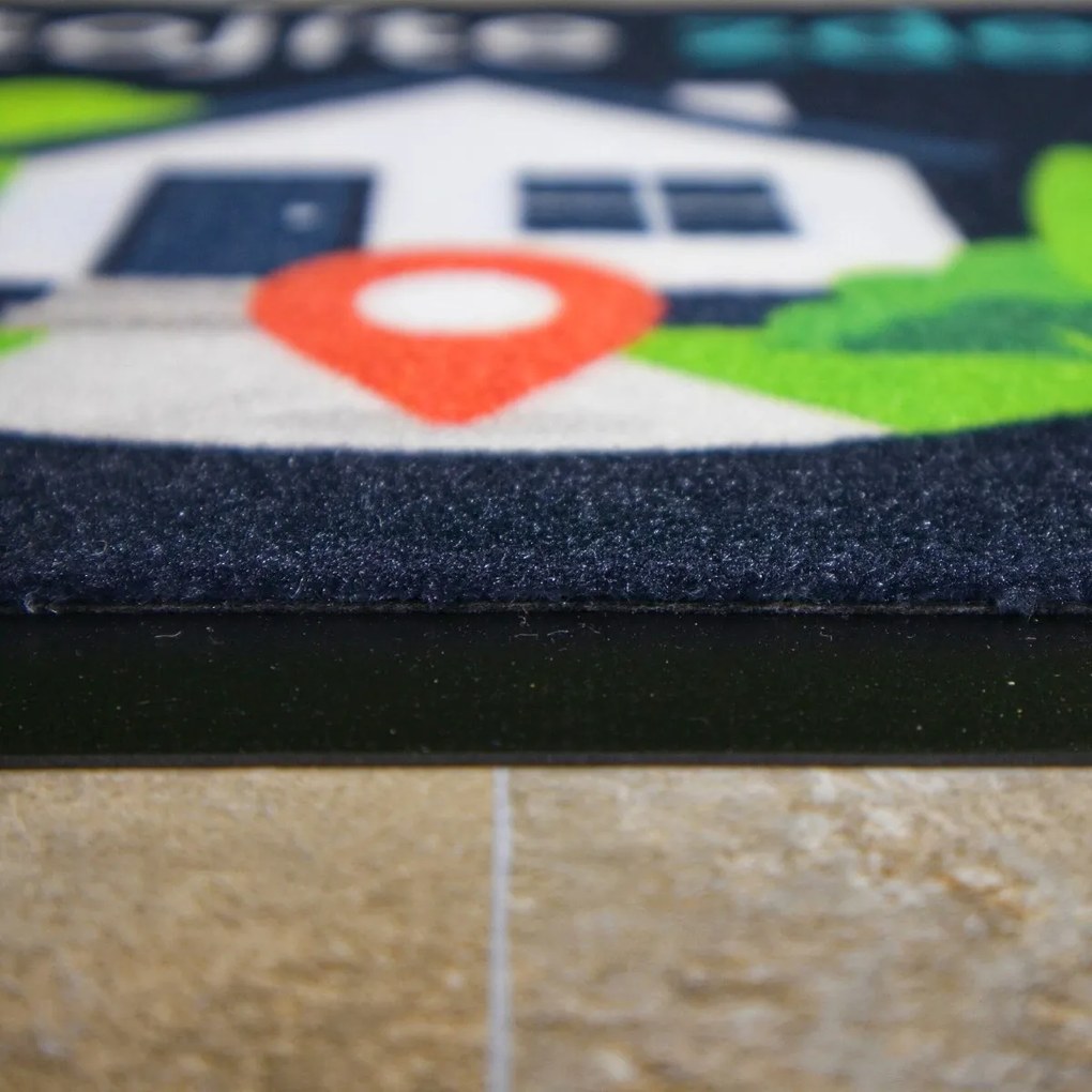 Mercury Flooring, Rohožka GPS (Stojíte tu) 40x60 cm - na von aj na doma, 40x60, čierna