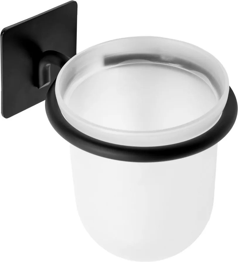 Rea Tutumi - WC kefa čierna na nalepenie na 3M páske, 322195A, REA-77076