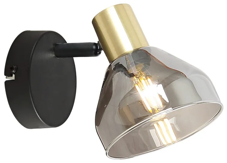 Candellux Čierno-zlaté nástenné svietidlo Gregory pre žiarovku E14 21-76724
