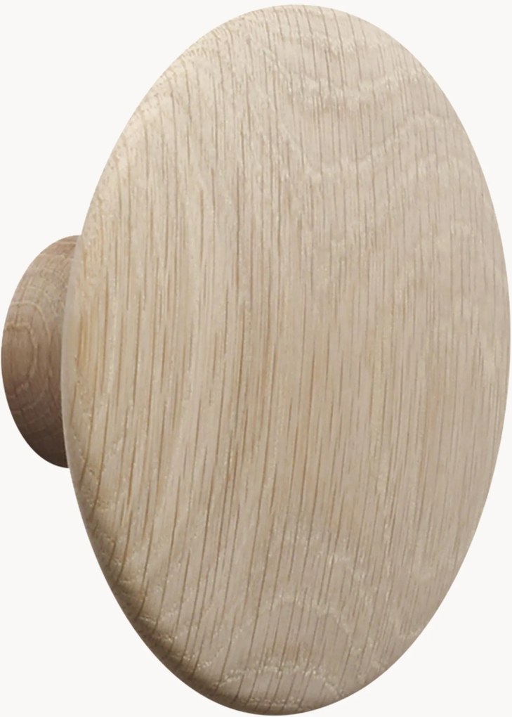 Nástenný háčik z dubového dreva Dots, Ø 13 cm