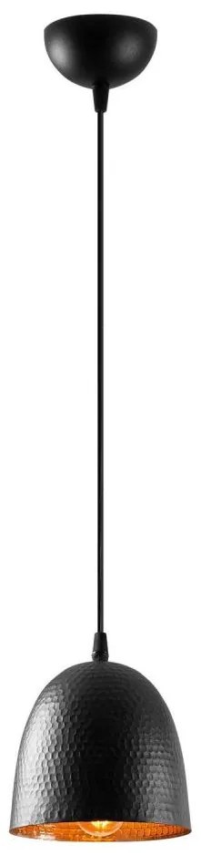 Závesné svietidlo na lane TATTOO 1xE27/40W/230V pr. 16 cm čierne