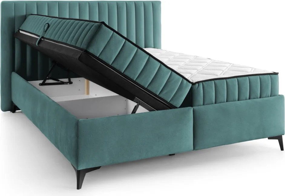 Posteľ Joy 180x200 cm, modro-zelená aqua látka