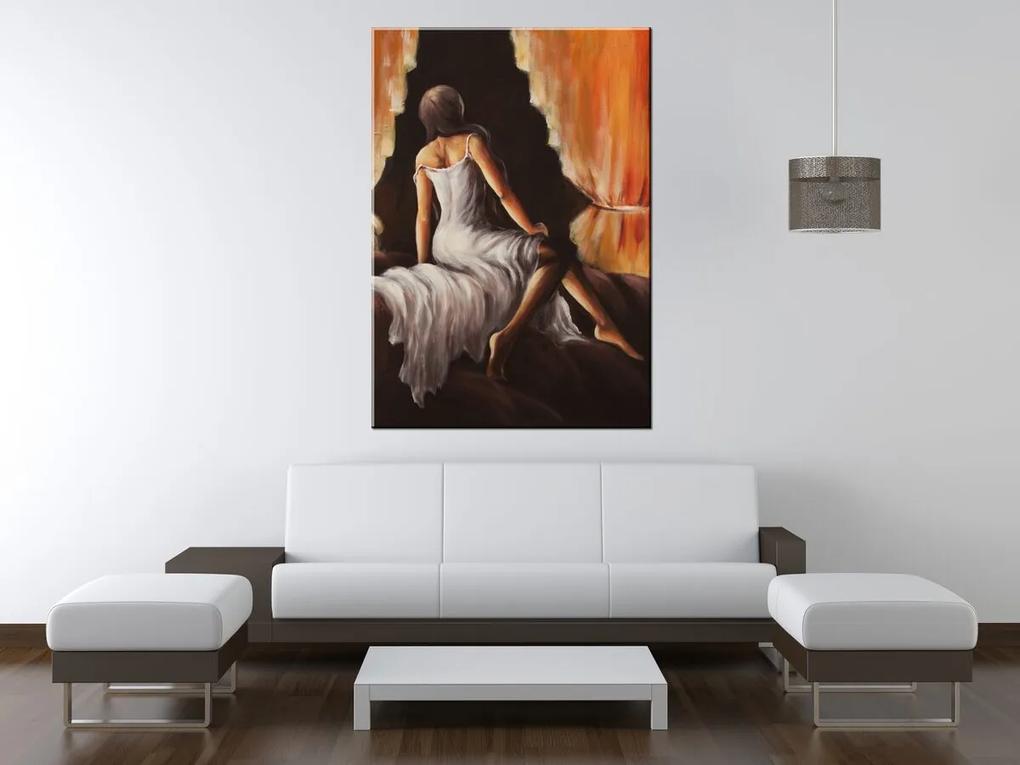 Gario Ručne maľovaný obraz Pekné dievča Rozmery: 120 x 80 cm