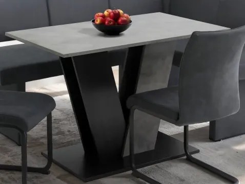 Jedálenský stôl Judith 110x70 cm, čierny/tmavý betón%
