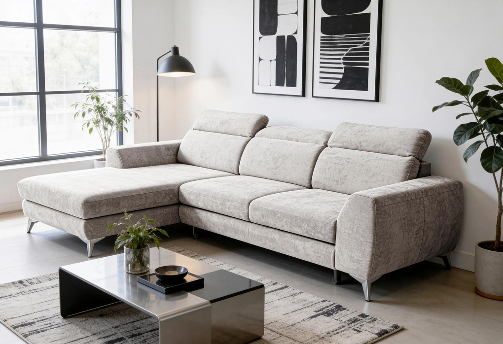 XXXLutz ROHOVÁ SEDAČKA, textil, piesková MID.YOU - Sedačky - 000694011007